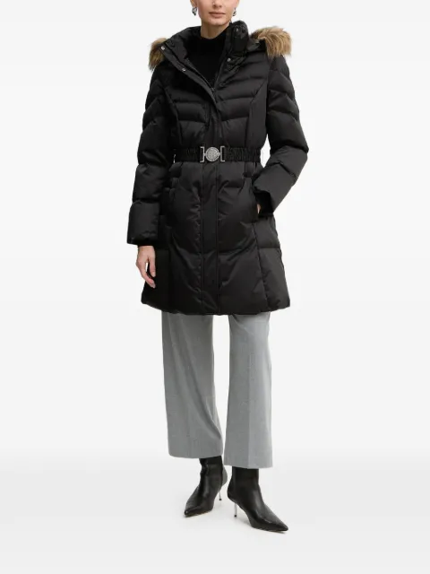 GUESS USA hooded belted coat Black W5BL30W2802