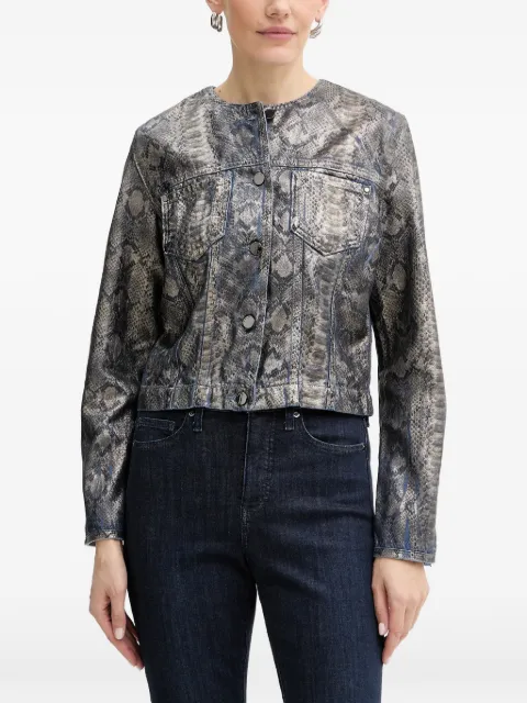 GUESS USA snake-print buttoned jacket Grey W5BN97D5QK2