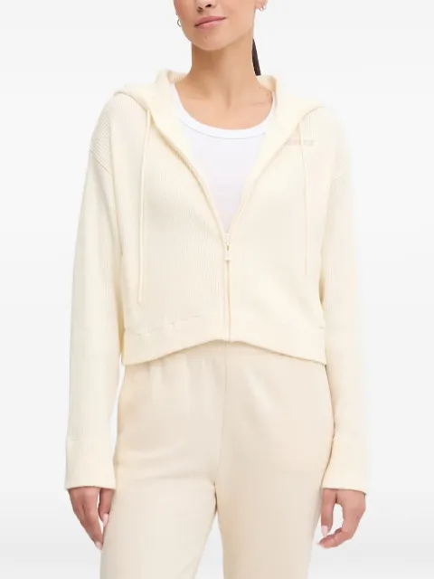 GUESS USA logo-embroidered zip-up hoodie Neutrals V5BR05Z3JD2