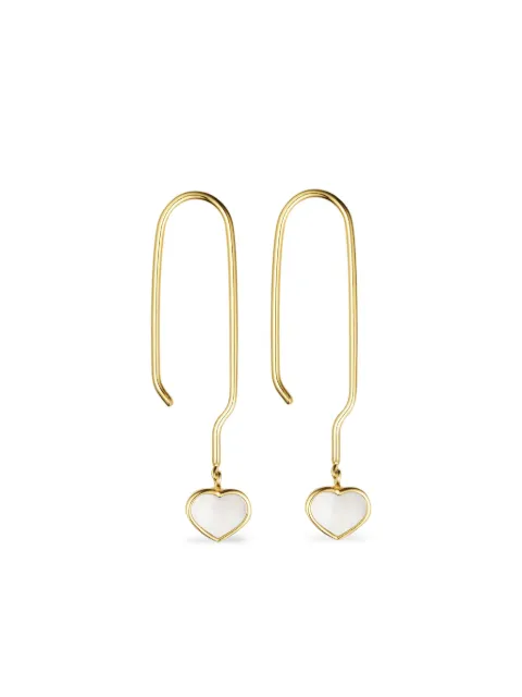 Design letters heart-drop earrings Gold 90405006PEARL