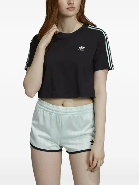 adidas 3-stripes cropped T-shirt Black DV0112