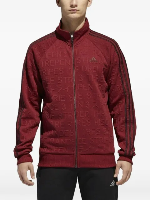 adidas Badge of Sport stripe-detail sweatshirt Red DH9084