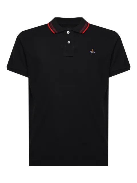 Vivienne Westwood striped-collar polo shirt Black 2H01000UJ00AU