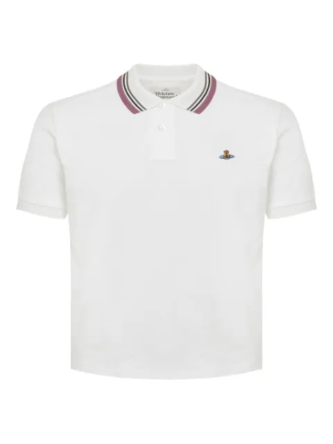 Vivienne Westwood striped-collar polo shirt White 1H010004J00AUA401