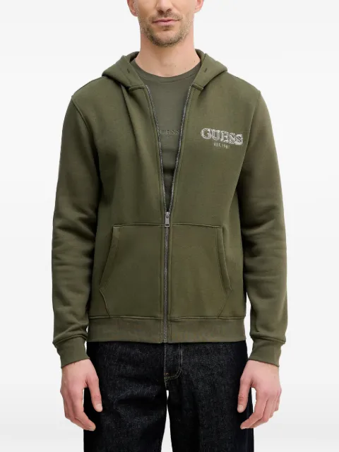 GUESS USA zip-up hoodie Green M5BQ48K9Z21