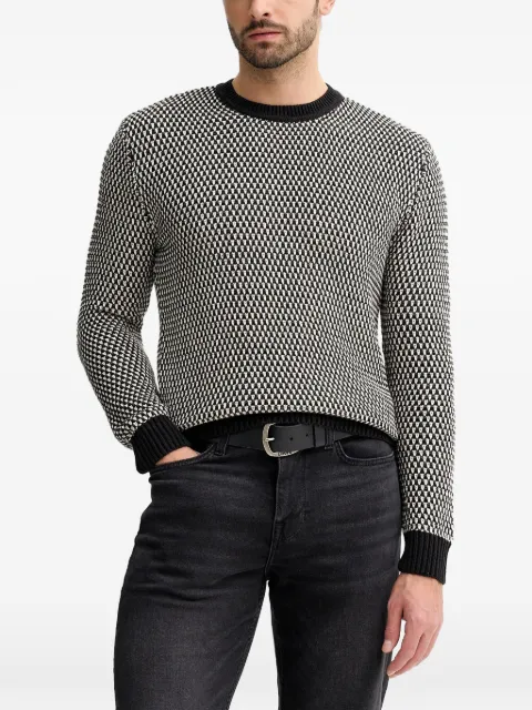 GUESS USA patterned crew-neck sweater Black M5BR23Z0491