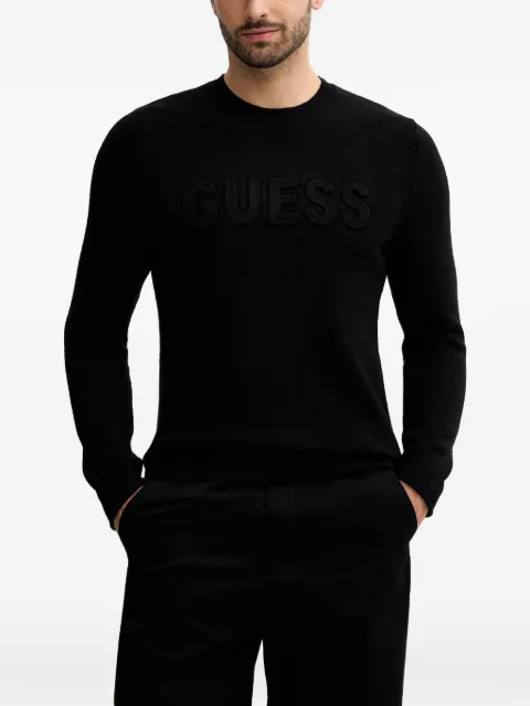 GUESS USA embossed-logo sweater Black M5BR35Z2ZK2