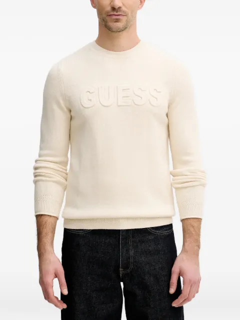 GUESS USA embossed logo sweater Neutrals M5BR35Z2ZK2