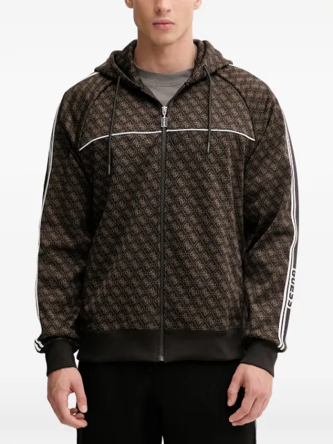 GUESS USA 4G logo zip-up hoodie Brown Z5BQ13K2042