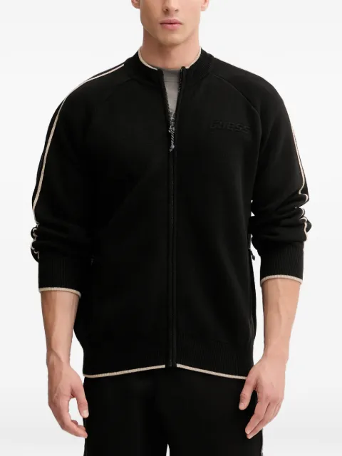 GUESS USA zip-up striped cardigan Black Z5BQ11Z0960