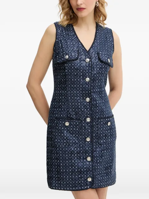 GUESS USA button pocket shift mini dress Blue W5BK41D0771