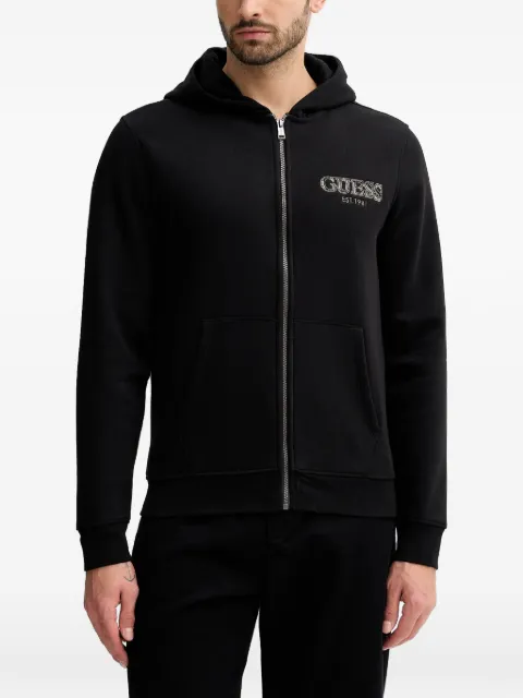 GUESS USA zip hooded sweatshirt Black M5BQ48K9Z21
