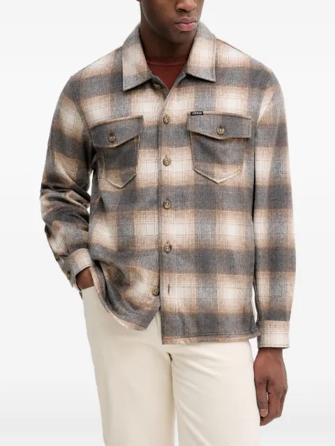 GUESS USA checked chest-pocket shirt Grey M5BH31W2012
