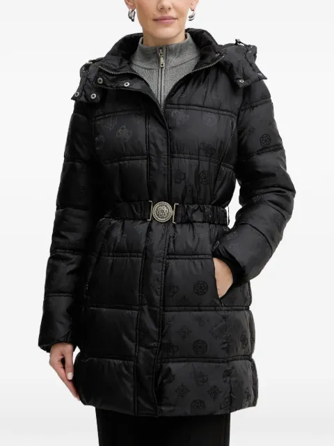 GUESS USA hooded buckle puffer cost Black W5BL44W2912
