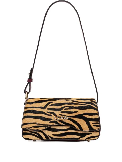 GUESS USA Domitilla zebra-print shoulder bag Neutrals HWZG7529780