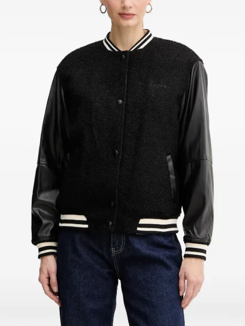 GUESS USA contrasted-sleeve bomber jacket Black W5BL27W2392