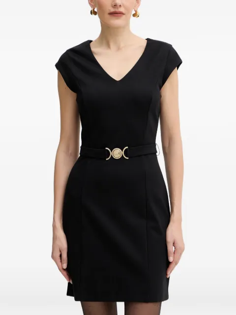 GUESS USA Chrissy V-neck belted mini dress Black W5BK21KCMU2