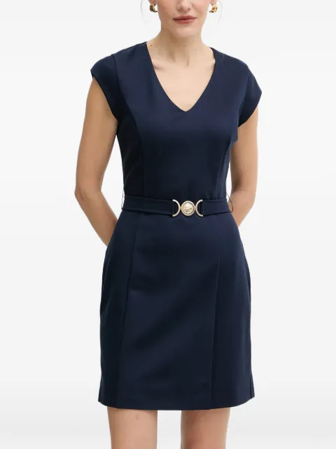 GUESS USA V-neck belted mini dress Blue W5BK21KCMU2