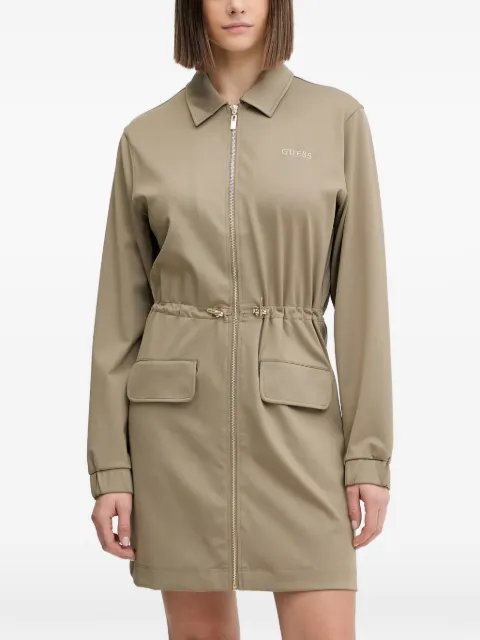 GUESS USA zip-up pocket mini dress Neutrals V5YK04KCX42