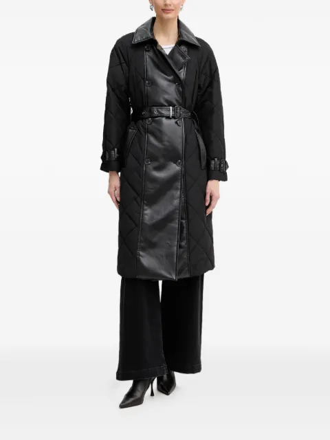 GUESS USA quilted belted coat Black W5BL36W4070
