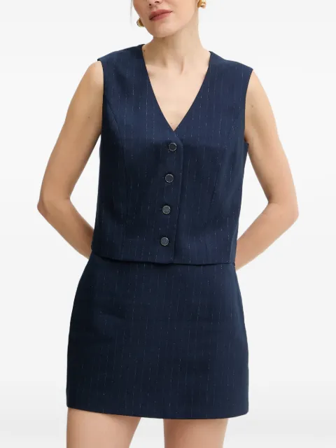 GUESS USA V-neck pinstripe vest Blue W5BH52W2422