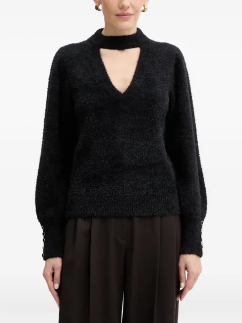 GUESS USA Fuzzy cut-out sweater Black W5BR92Z3BJ0