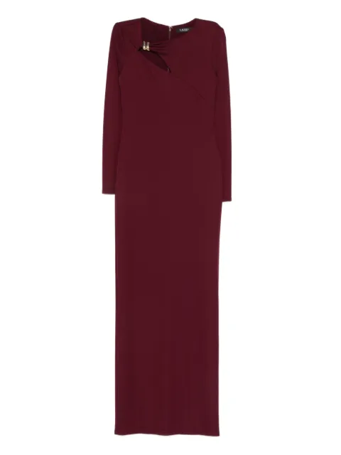 Lauren Ralph Lauren brooch long-sleeve maxi dress Red 253P03589001