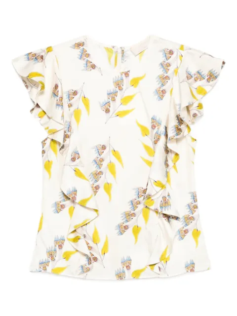 Ulla Johnson Botanical ruffled blouse Neutrals PS260244