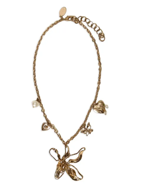 TWINSET necklace with maxi flower and pendants Gold 261TA4022
