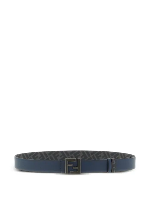 FENDI monogram-print leather belt Blue 7C0541AQWH