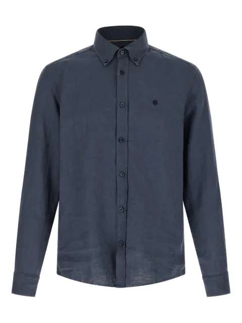 BOSS embroidered buton-fastening shirt Blue 50556077