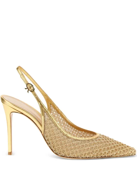 Gianvito Rossi Nikki metallic slingback pumps Gold G9562895RICINK