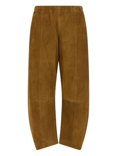 KHAITE Clover elasticated-waist wide-leg trousers Brown 3176709907