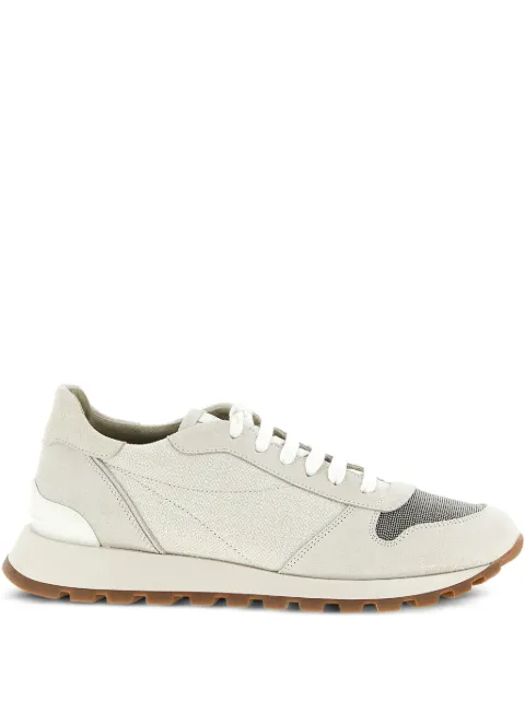 Brunello Cucinelli suede appliqué sneakers Neutrals MZ58G1960C209