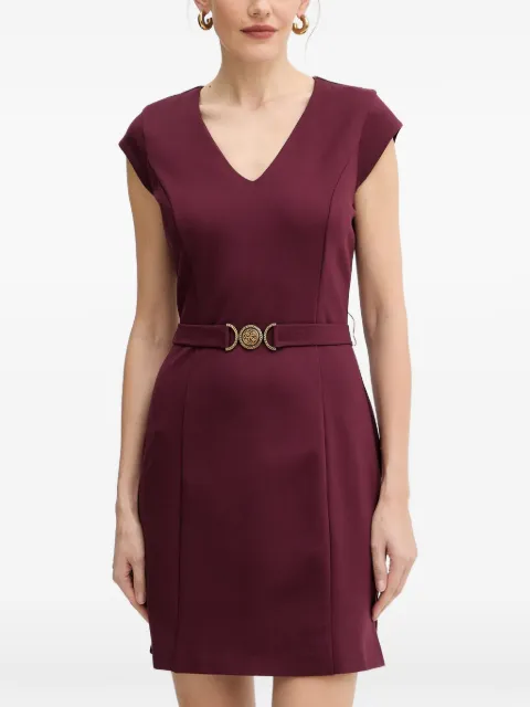 GUESS USA V-neck belted mini dress Purple W5BK21KCMU2