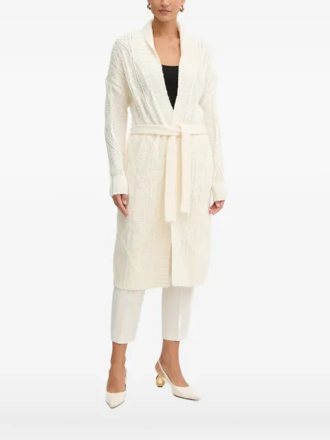 GUESS USA cable-knit belted cardigan Neutrals W5BR76Z4152