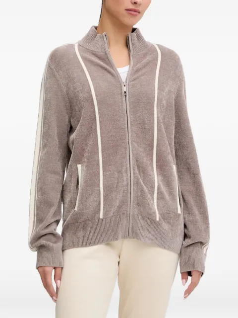 GUESS USA striped zip-up sweatshirt Grey V5BQ09Z1170