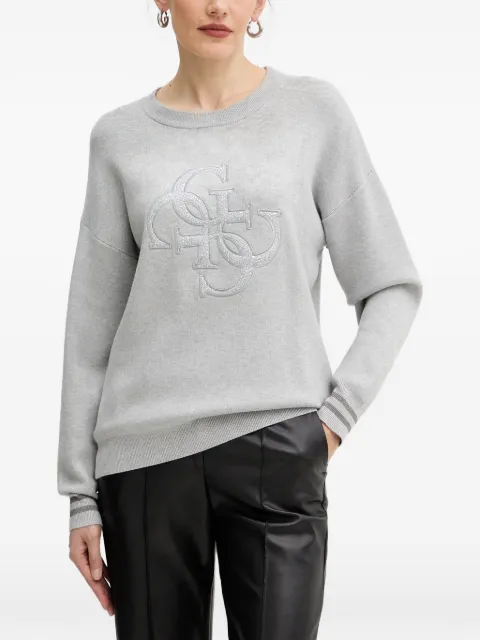 GUESS USA Studded logo-detail sweater Grey W5BR42Z26I2