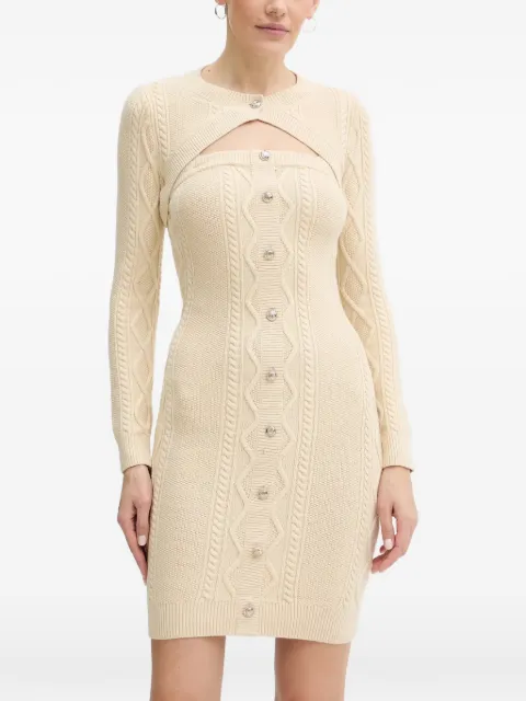 GUESS USA cable-knit button mini dress Neutrals W5BK61Z2ZK2