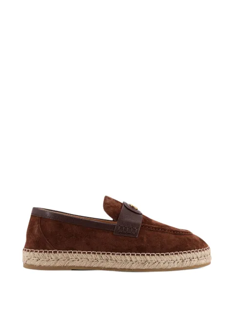 Valentino Garavani logo-plaque flat espadrilles Brown YS0K00CKQ