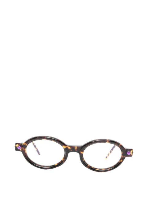 Kuboraum round-frame glasses Brown MASKEP6