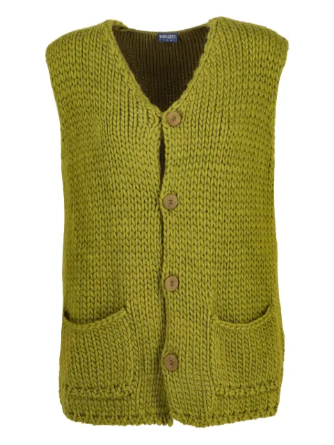 Kenzo Pre-Owned ribbed knitted vest Green W251114