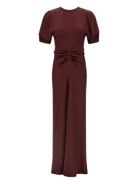 Victoria Beckham ruched short sleeve dress Red 1126WDR007004ACINNABARRED