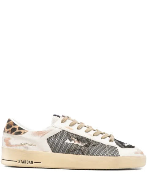 Golden Goose Stardan trainers in nappa and mesh with leopard-print pony skin heels tab White GMF00370F007937