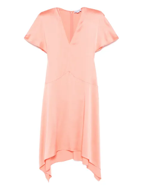 Stella McCartney V-neck asymmetric midi dress Pink 6A06573FU302