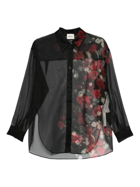 KHAITE floral sheer shirt Black 24303431