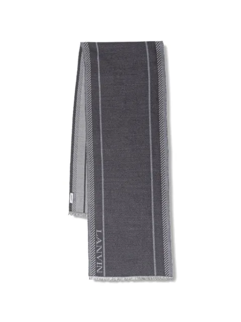 Lanvin logo stripe scarf Grey 710009280