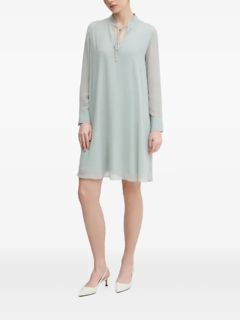 Joop! tie-neck long-sleeve mini dress Blue 30101741