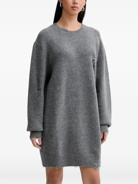 IRO distressed long-sleeve dress Grey WM33TONINA