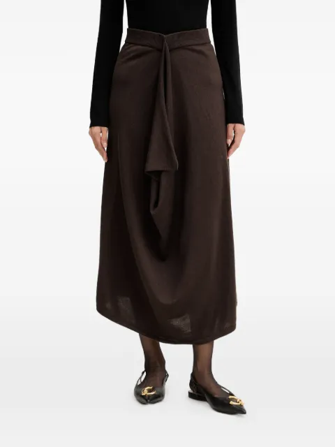 Liviana Conti Venus draped skirt Brown L5WA28